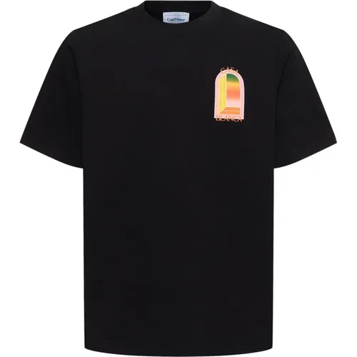 Gradient L'Arche Bedrucktes T-Shirt in Schwarz , Herren, Größe: 2XL - Casablanca - Modalova