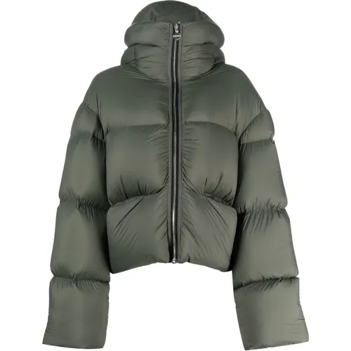 Khaki Cropped Puffer Jacket , female, Sizes: S, M - Ienki Ienki - Modalova