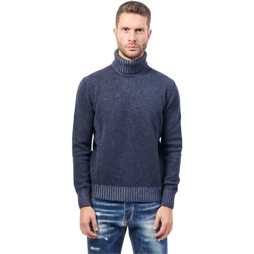 Blaue Wollpullover Raglan Stil - Gran Sasso - Modalova