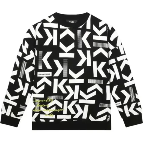 Schwarzer Grafik-Sweatshirt Junior Persönlichkeit - Karl Lagerfeld - Modalova