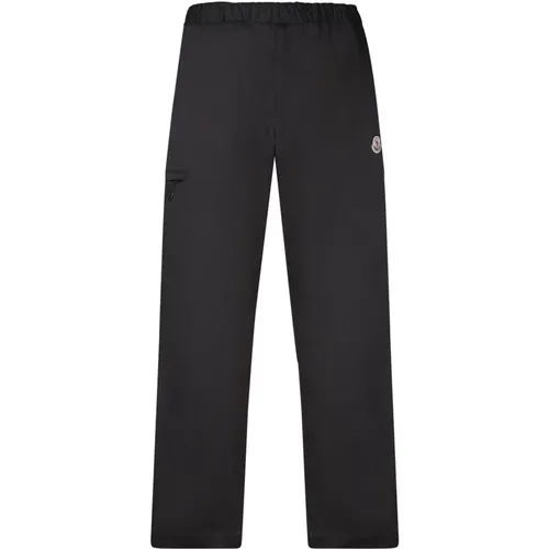 Schwarze Technische Stoff Elastische Taille Hose - Moncler - Modalova