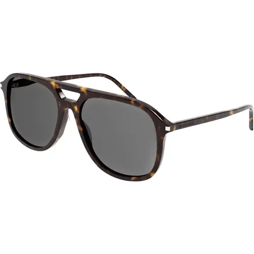 Havana/Dark Grey Sunglasses SL 476 , male, Sizes: 58 MM - Saint Laurent - Modalova