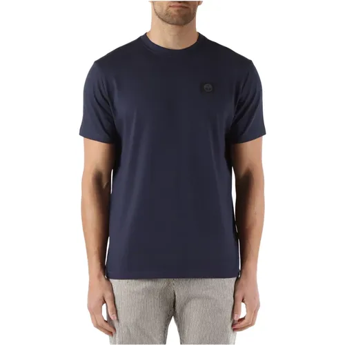 Stretch Baumwoll T-Shirt mit Frontlogo-Patch , Herren, Größe: XL - North Sails - Modalova
