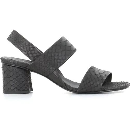Python Print Leather Sandals , female, Sizes: 4 UK, 5 1/2 UK, 4 1/2 UK, 5 UK - DEL Carlo - Modalova