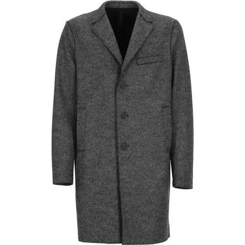 Grauer Mantel aus reiner Wolle mit Spitzkragen - Harris Wharf London - Modalova