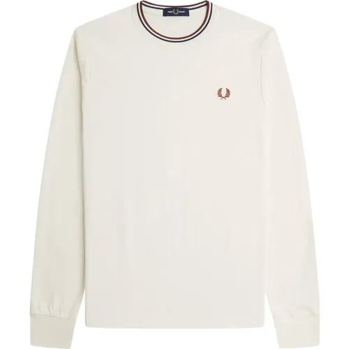 Long Sleeve Double Stripe T-Shirt , male, Sizes: XL - Fred Perry - Modalova