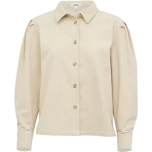 Elegant Shirt Blouse Oatmeal , female, Sizes: L, M, 2XL, XL, S - Soaked in Luxury - Modalova