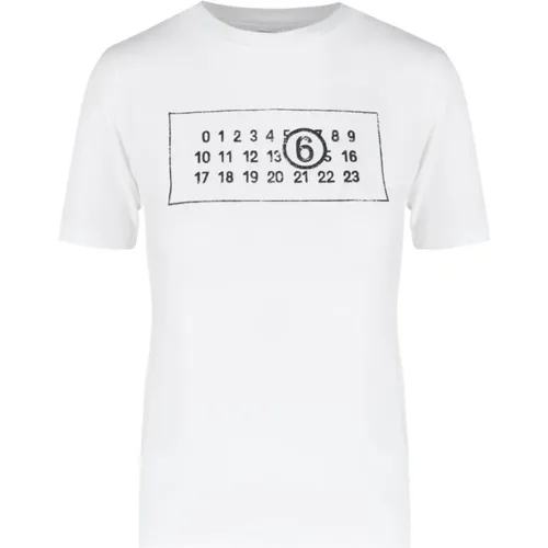 T-shirt with Logo Print , female, Sizes: XS, M, L, S - MM6 Maison Margiela - Modalova