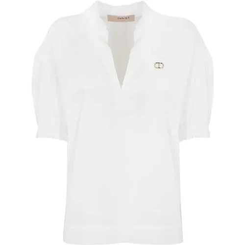 Weiße T-Shirts und Polos Regular Fit , Damen, Größe: XS - Twinset - Modalova