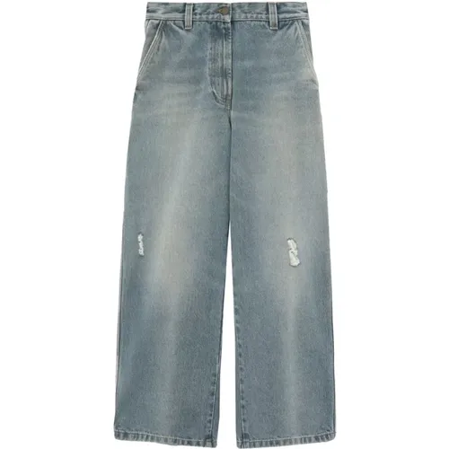 Paris Wide-Leg Jeans , female, Sizes: W26 - Palm Angels - Modalova