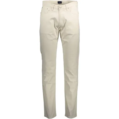 Cotton Slim Fit Trousers , male, Sizes: W30 L34, W36 L34, W38 L34 - Gant - Modalova