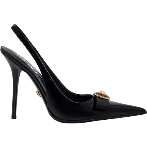 Schwarze Pumps mit Medusa-Schleife - Versace - Modalova