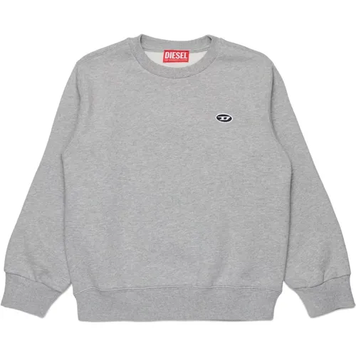 Sweatshirt mit Rundhalsausschnitt und gesticktem ovalen D-Logo - Diesel - Modalova