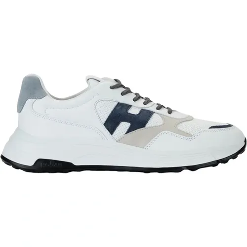 Hyperlight White Blue Gray Sneakers , male, Sizes: 8 UK, 9 UK, 7 1/2 UK, 8 1/2 UK, 10 UK, 9 1/2 UK, 7 UK - Hogan - Modalova