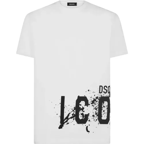 Icon Splash Logo Cool Fit T-Shirt , male, Sizes: S, XL, 2XL - Dsquared2 - Modalova