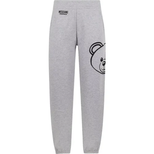 Grey Sweatpants with Elastic Waistband , female, Sizes: M, S, L - Moschino - Modalova