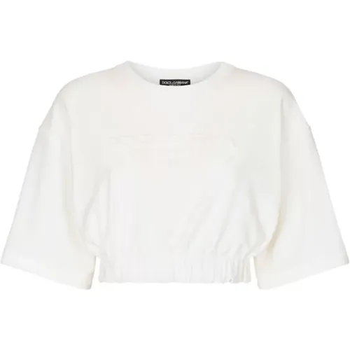 Off- Baumwollmischung T-Shirt , Damen, Größe: XS - Dolce & Gabbana - Modalova