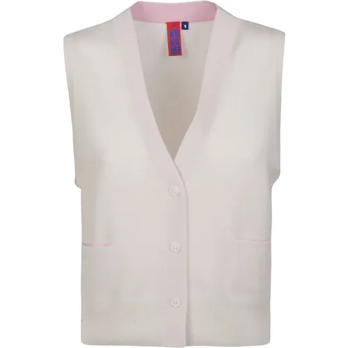 Chalk/Rose Button Vest , female, Sizes: M - No Name - Modalova