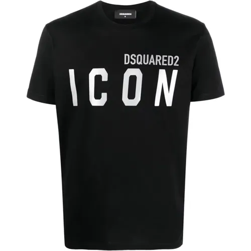 Silbernes Icon T-Shirt , Herren, Größe: M - Dsquared2 - Modalova