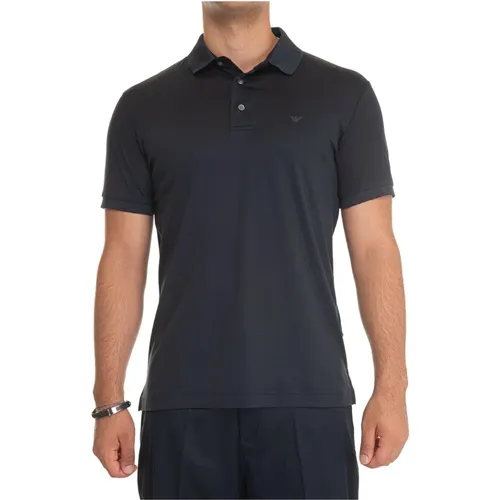 Polo-Shirt aus weichem Stoff mit Adler-Logo , Herren, Größe: M - Emporio Armani - Modalova