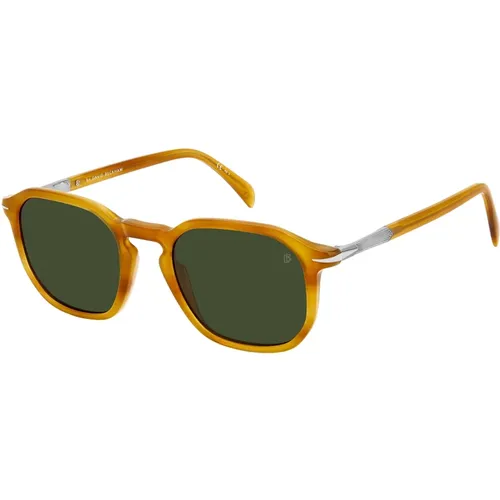 Gestreifte Gelb/Grüne Sonnenbrille - Eyewear by David Beckham - Modalova