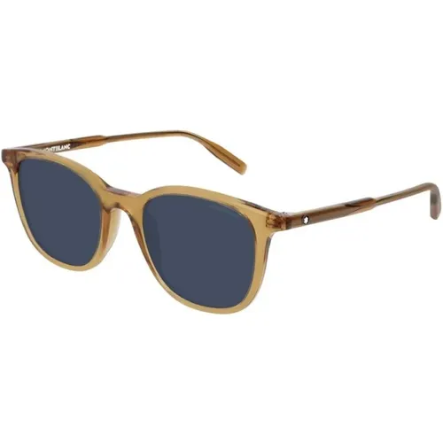 Blue Lens Frame Sunglasses , male, Sizes: 52 MM - Montblanc - Modalova