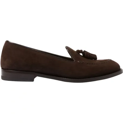 Braune Wildleder Tassel Loafers , Damen, Größe: 39 1/2 EU - Scarosso - Modalova