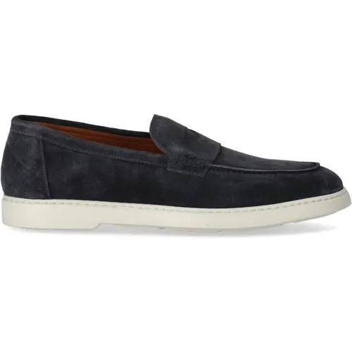 Navy Suede Leather Loafer,Loafers - Doucal's - Modalova