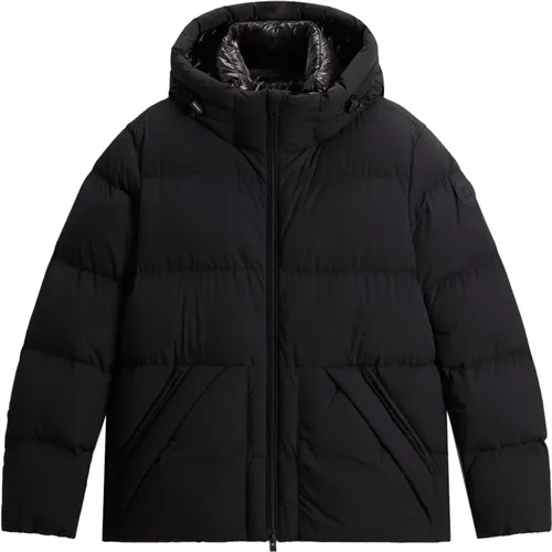 Schwarze Daunenjacke Sierra Supreme , Herren, Größe: M - Woolrich - Modalova