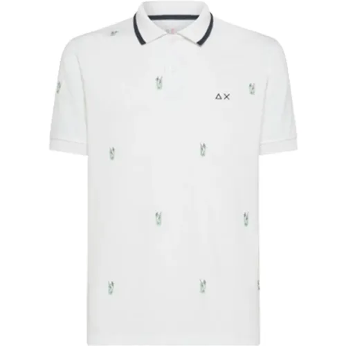 Embroidered Polo Shirt in , male, Sizes: M, 2XL, L, XL - Sun68 - Modalova