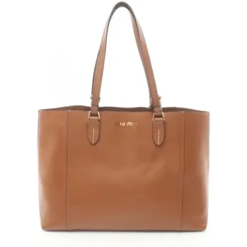 Pre-owned Leather totes , female, Sizes: ONE SIZE - Miu Miu Pre-owned - Modalova