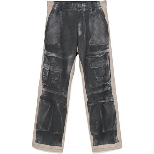 Twill Cargo Hose mit Trompe l'oeil Print - Diesel - Modalova