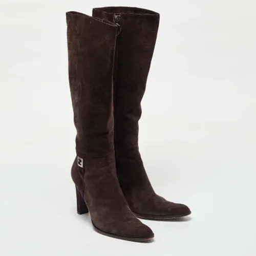 Pre-owned Suede boots , female, Sizes: 5 UK - Fendi Vintage - Modalova