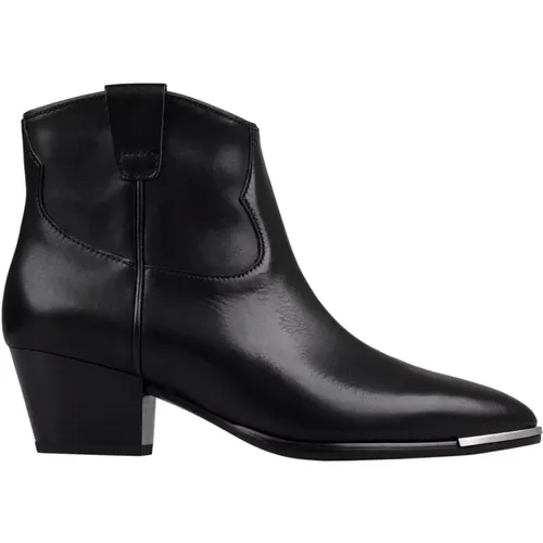 Leather Ankle Boots with Metal Detailing , female, Sizes: 7 UK, 6 UK, 3 UK, 4 UK, 8 UK, 5 UK - Ash - Modalova