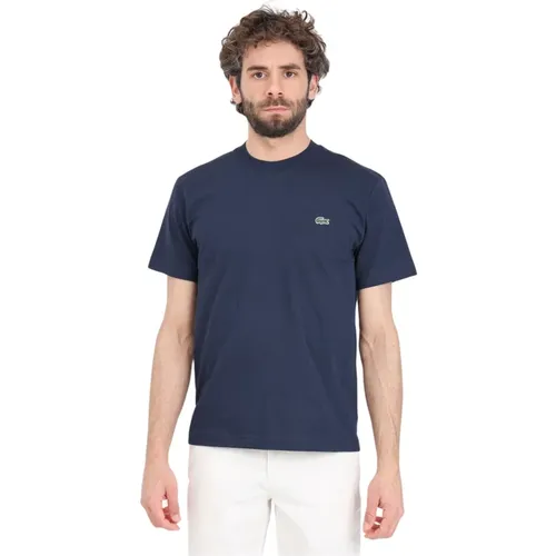 Blaues Krokodil Logo T-shirt , Herren, Größe: 3XL - Lacoste - Modalova