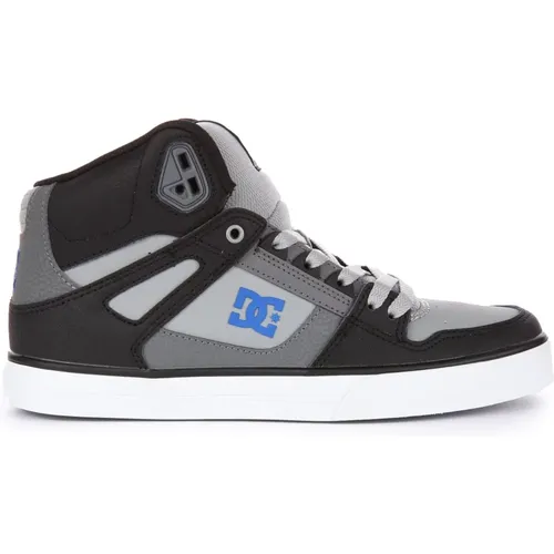 High Top Lace-Up Trainers in Grey Black , male, Sizes: 8 1/2 UK, 8 UK - DC Shoes - Modalova