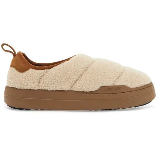 Gepolsterte Fleece Slip-on Sneakers , Damen, Größe: 41 EU - moon boot - Modalova