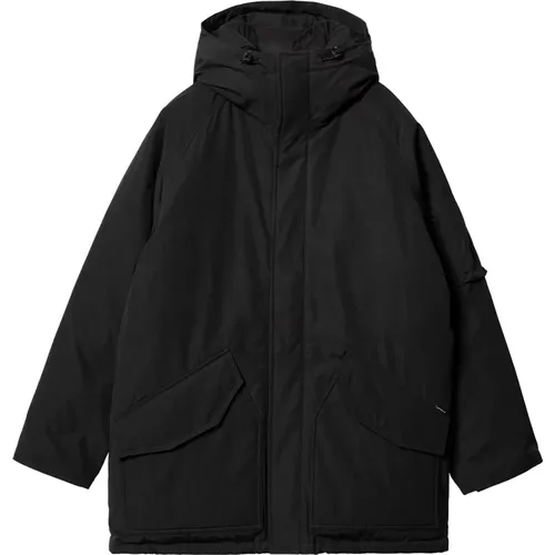 Schwarzer wasserdichter Parka mit verstellbarer Passform , Herren, Größe: L - Carhartt WIP - Modalova