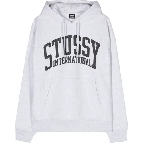 Grey Sweater with Logo Print , male, Sizes: M - Stüssy - Modalova