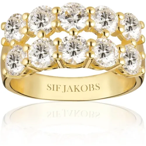 Belluno Due Vergoldeter Ring mit Zirkonia , Damen, Größe: 54 MM - Sif Jakobs Jewellery - Modalova