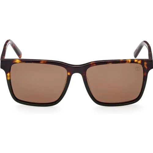Square Polarized Sunglasses Havana , unisex, Sizes: 56 MM - Timberland - Modalova