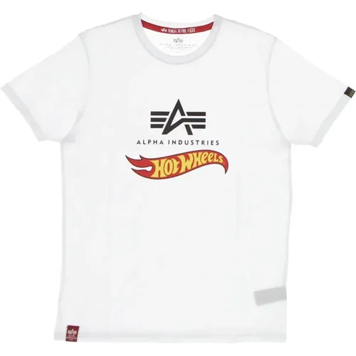 Hot Wheels Flag Tee Weißes Herren T-Shirt - alpha industries - Modalova