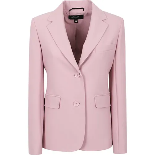 Classic Revers Buttoned Viscose Jacket , female, Sizes: 2XS, L, M - Max Mara Weekend - Modalova