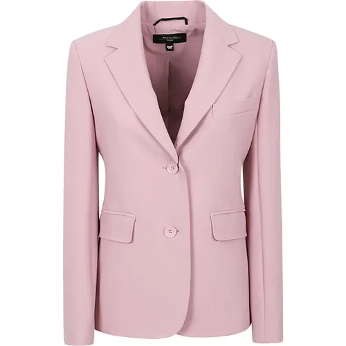 Classic Revers Buttoned Viscose Jacket , female, Sizes: L, M, 4XS - Max Mara Weekend - Modalova