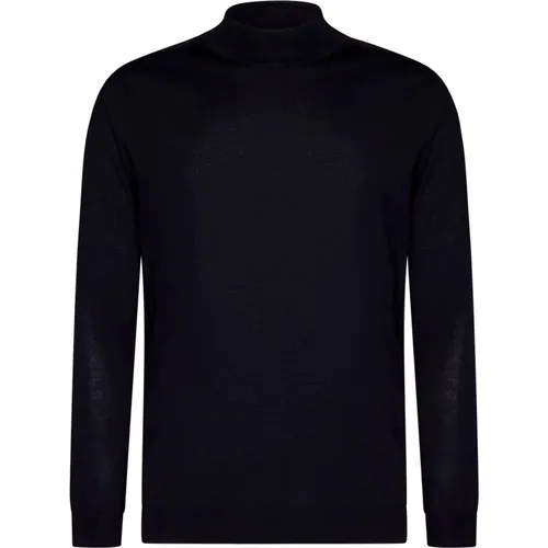 Midnight Merino Wool Turtleneck Sweater , Herren, Größe: L - Low Brand - Modalova