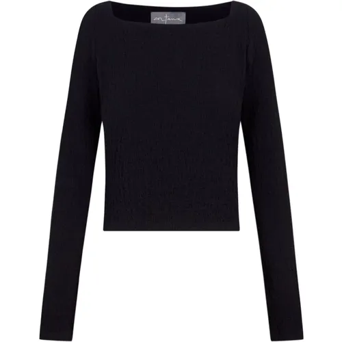 Square Neck Long Sleeve Top , female, Sizes: L, S, M, XL - Cortana - Modalova