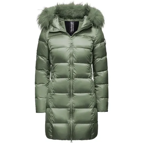 Bright Nylon Puffer Jacket with Fur Hood , female, Sizes: 2XL, L, M, XL, 3XL - BomBoogie - Modalova