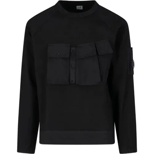 Heavy Jersey Mixed Sweatshirt with Adjustable Hem and Technical Chest Pockets , male, Sizes: XL - C.P. Company - Modalova