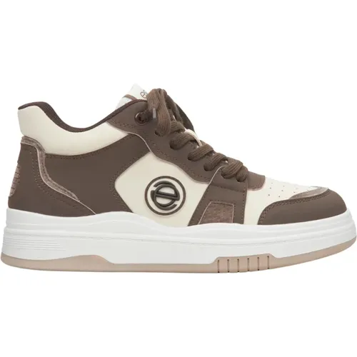 Damen Braun & Beige High-Top Sneakers aus Leder Er00114289 , Damen, Größe: 36 EU - Estro - Modalova