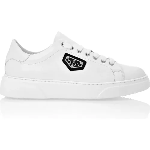 Weiße Leder-Sneaker mit niedrigem Schaft , Herren, Größe: 40 EU - Philipp Plein - Modalova